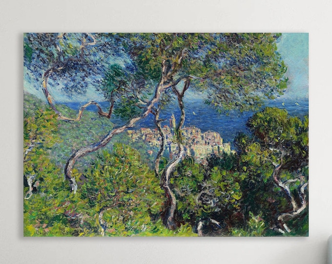Bordighera by Monet, Canvas Print, Aesthetic Wall Art Picture or Poster, Floral Landscape, Home Wall Decor.