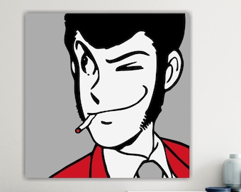Reproduction Lupin Japanese anime poster or canvas picture ready to hang, home office decor