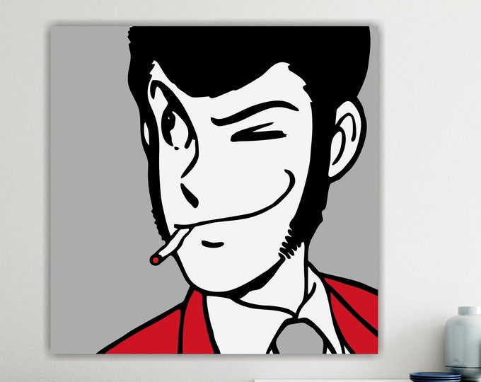 Reproduction Lupin Japanese anime poster or canvas picture ready to hang, home office decor