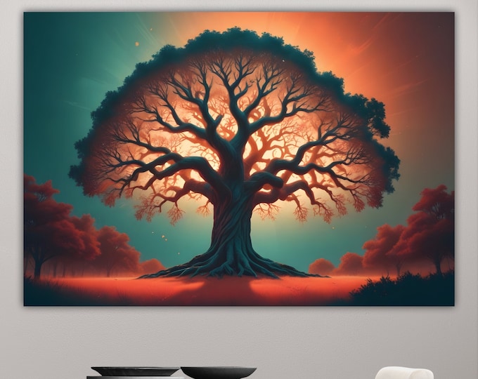 Tree of Life Light, modern poster or canvas painting, wall print, interior wall decorations.