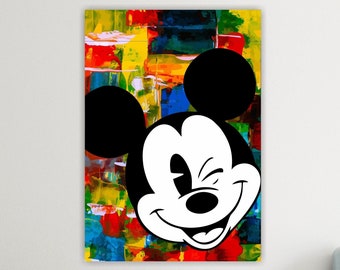 Mouse cartoon pop art picture to hang or poster on canvas home office decor