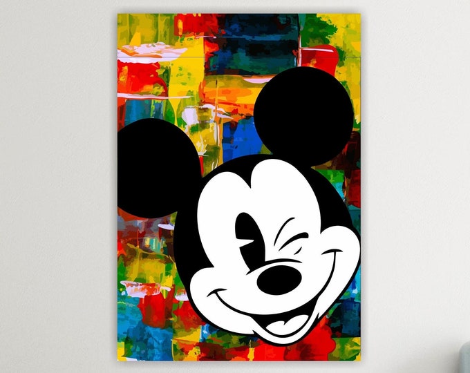 Mouse cartoon pop art picture to hang or poster on canvas home office decor