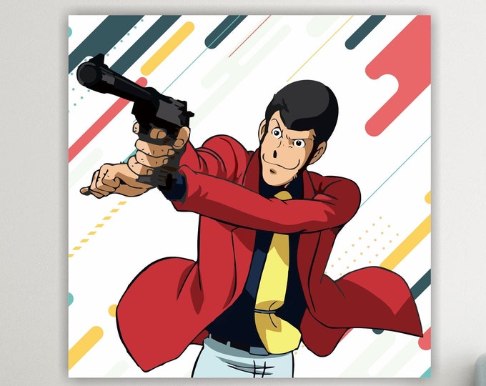 Lupin the Famous Anime Thief Canvas Print, Poster or Picture Ready to Hang Home Office Decor