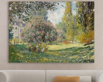 Monet im Monceau-Park, Poster oder Wandgemälde, Druck auf Leinwand, Wanddekoration für zu Hause.