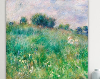 Renoir, painting the prairie Art reproduction, poster or picture on cotton canvas. Interior decoration.
