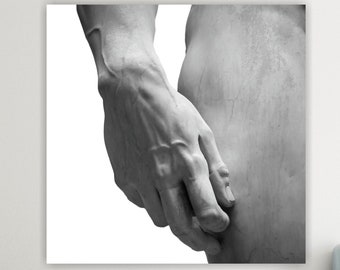 Canvas Print or Poster, The Hand of David by Michelangelo, Modern Aesthetic Print, Made in Italy, Interior Wall Decorations.