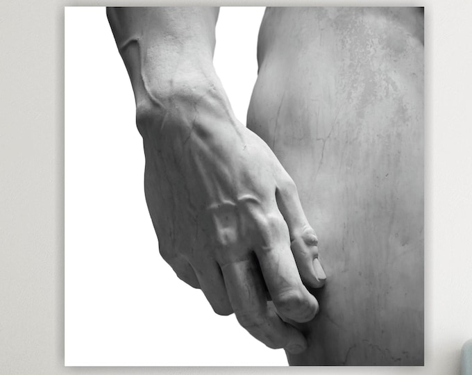 Canvas Print or Poster, The Hand of David by Michelangelo, Modern Aesthetic Print, Made in Italy, Interior Wall Decorations.