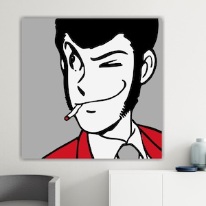 Riproduzione Lupin anime giapponesi poster o quadro su tela pronto da appendere, arredamento casa ufficio