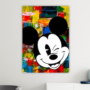 Muis cartoon pop-art foto om op te hangen of als poster op canvas thuiskantoordecoratie