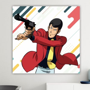 Lupin il Famoso ladro degli anime stampa su tela, Poster o quadro pronto da appendere arredamento casa ufficio