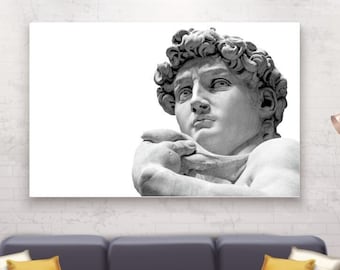 David by Michelangelo, Classical Sculpture, Wall Art Print, Aesthetic Poster or Canvas Painting, Interior Wall Decor.