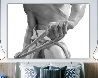 Bernini's David Statue, Horizontal Wall Art Poster or Picture, Canvas Wall Art Print, New Home Decor.