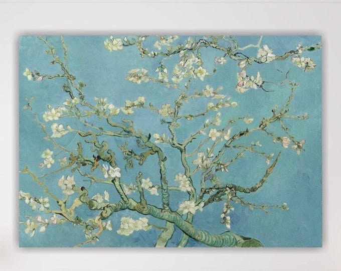 Van Gogh Almond Tree, aesthetic painting or poster, canvas print, floral wall decorations.