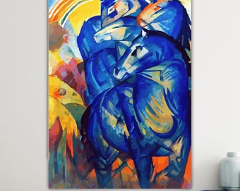 Franz Marc Blue Horse Tower poster or canvas picture, canvas print, interior wall decoration.