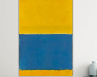 Mark Rothko Painting or Poster, Abstract Expressionism, Art Reproduction, Canvas Print, Colorful Composition Yellow and Blue.