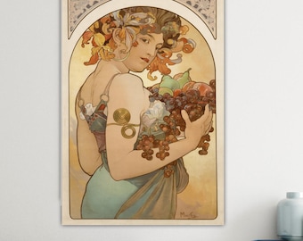 Gismonda by Alphonse Mucha, tribute reproduction. Modern painting ready to hang or poster on canvas, for home office decoration