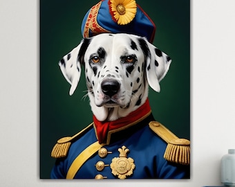Dalmatian Dog, Animal Nobility, Large Colorful Poster or Canvas Painting, Wall Decorations.