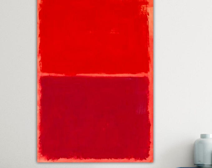 Mark Rothko Painting or Poster, Abstract Expressionism, Art Reproduction, Canvas Print, Colorful Composition Red and Amaranth.