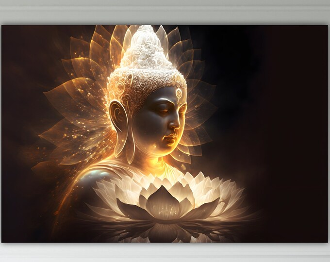Shining Buddha, Zen Print, Poster or Wall Art, Canvas Print, Home Wall Decorations.