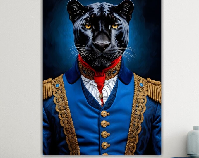 Modern poster or canvas painting, The Panther Fritz, Animal Nobility, large print, wall decorations.