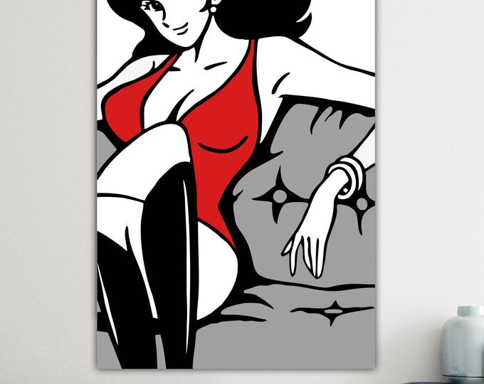 Famous Japanese Thief Margot on the sofa, Lupin reproduction, poster or canvas painting, interior wall decorations, manga anime.