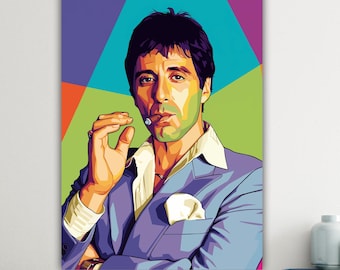 Al Pacino, Tony Montana Art reproduction poster or canvas painting, pop art canvas print, interior wall decorations.