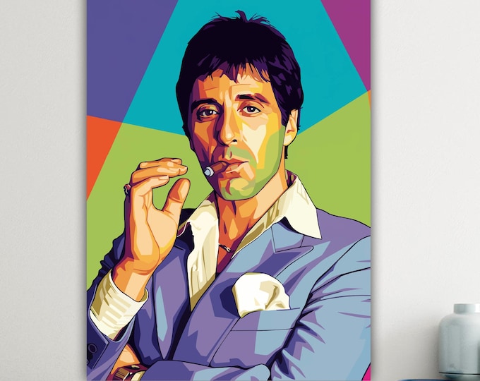 Al Pacino, Tony Montana Art reproduction poster or canvas painting, pop art canvas print, interior wall decorations.