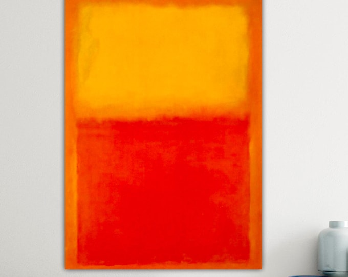Mark Rothko Painting or Poster, Abstract Expressionism, Art Reproduction, Canvas Print, Colorful Composition Red and Yellow.