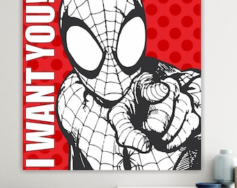 Super Hero Picture or Poster to Hang, Modern Decor for Bedroom Home Office. Wall Canvas