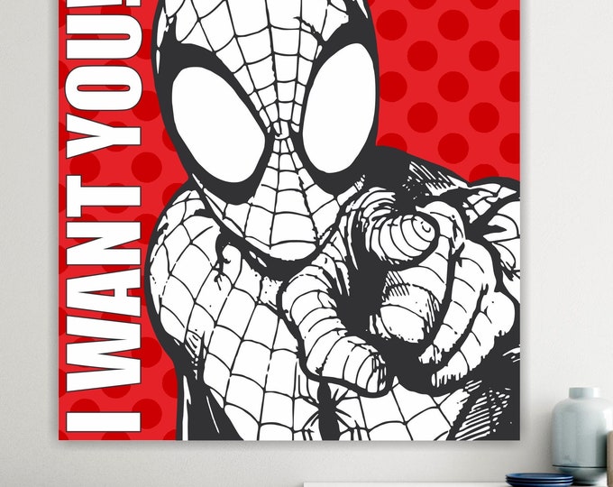 Super Hero Picture or Poster to Hang, Modern Decor for Bedroom Home Office. Wall Canvas