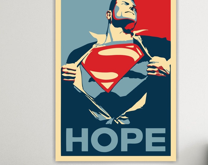 American Super Hero Hope. Ready to hang poster or canvas, home office decor
