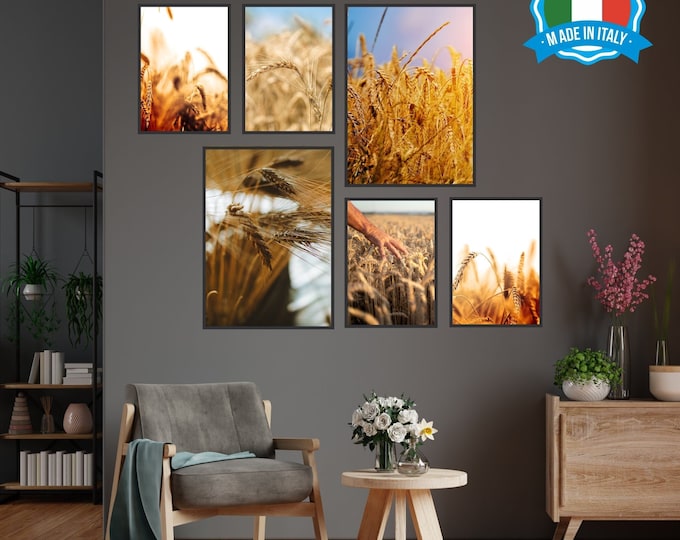 Set of 6 posters, Wheat fields (n.2 size 30 x 40 cm, n.4 size 20 x 30 cm). Modern home office furniture
