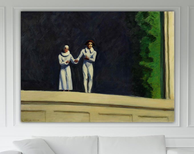 Hopper Edward Two Actors wall decoration poster or picture ready to hang home office decor