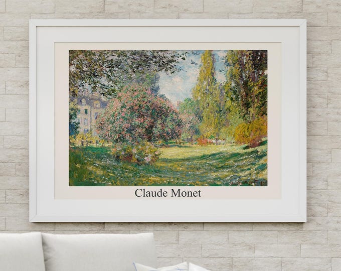 Digital download Claude Monet, Parc Monceau, Reproduction, Art print for wall decoration