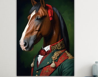 Horse, Animal Nobility, Large Colorful Poster or Canvas Painting, Wall Decorations.