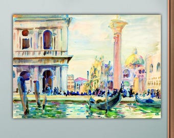 John Singer Sargent The Piazzetta in Venice, art reproduction, poster or painting, canvas print, home wall decorations.