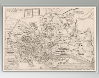 Rome Wall Map, High Resolution Historical Map, Poster or Wall Art, Canvas Print, Home Wall Decor.