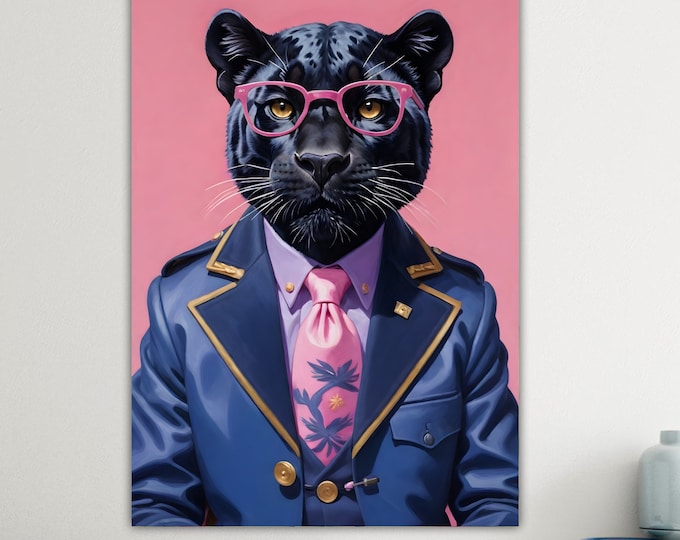 Pantera Pop, modern version poster or colorful painting, jungle and savannah animals, wall decorations.