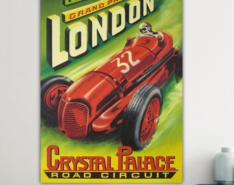 London Crystal Palace Vintage Poster or Canvas Print, Large Size, Canvas Print, Interior Wall Decor.