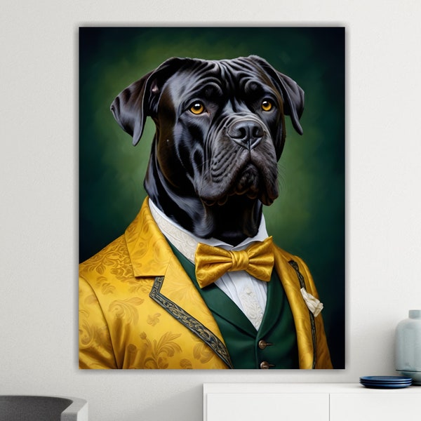 Cane Corso, Adelstier, großes farbiges Poster oder Gemälde auf Leinwand, Wanddekorationen.