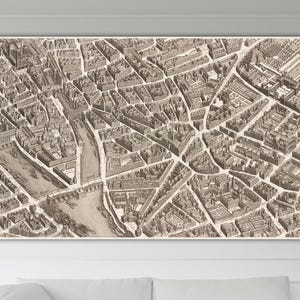 Carte murale de Paris, carte historique haute résolution, affiche ou art mural, impression sur toile, décoration murale pour la maison.