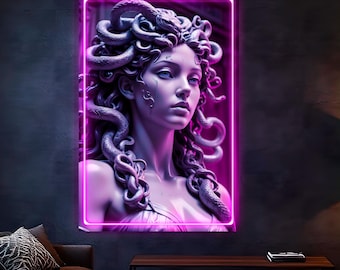 LED light painting of a jellyfish, large modern canvas reproduction, wall decorations for home decor