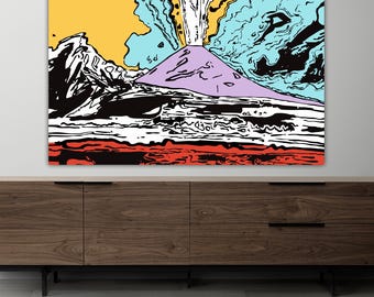 Andy Warhol, Vesuvius chiaro, poster or canvas painting, pop art, interior wall decorations.