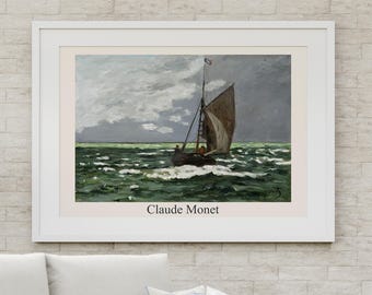 Digital Download Claude Monet, Seascape Storm, Reproduction, Art Print for Wall Decor
