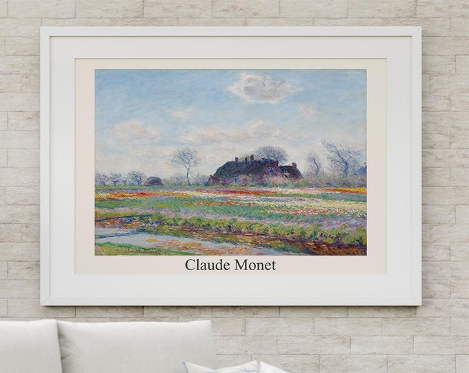 Digital Download Claude Monet, Tulip Field, Reproduction, Art Print for Wall Decor
