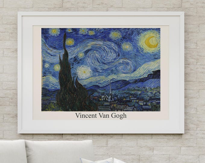 Digital Download Vincent Van Gogh, The Starry Night, Reproduction, Art Print for Wall Decor