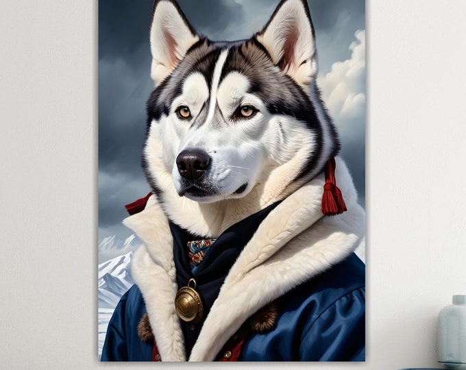 Husky, Animal Nobility, Large Colorful Poster or Canvas Painting, Wall Decorations.