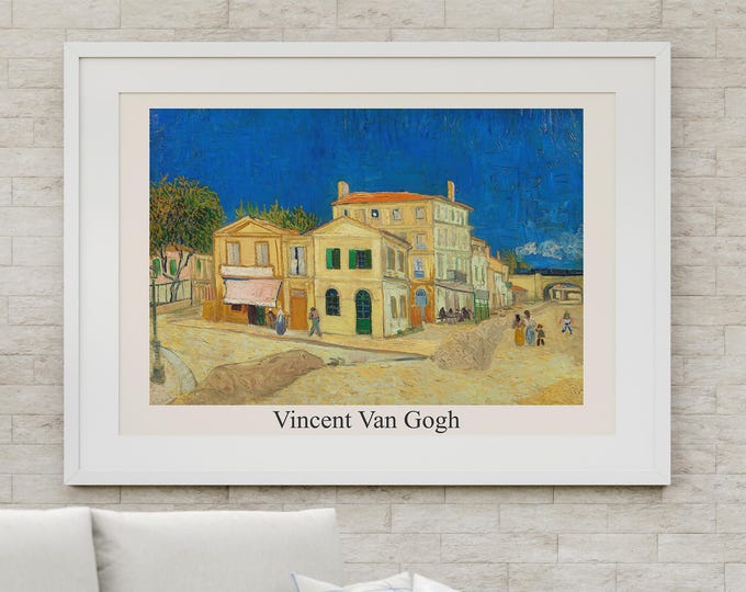 Digital Download Vincent Van Gogh, The Yellow House, Reproduction, Art Print for Wall Decor