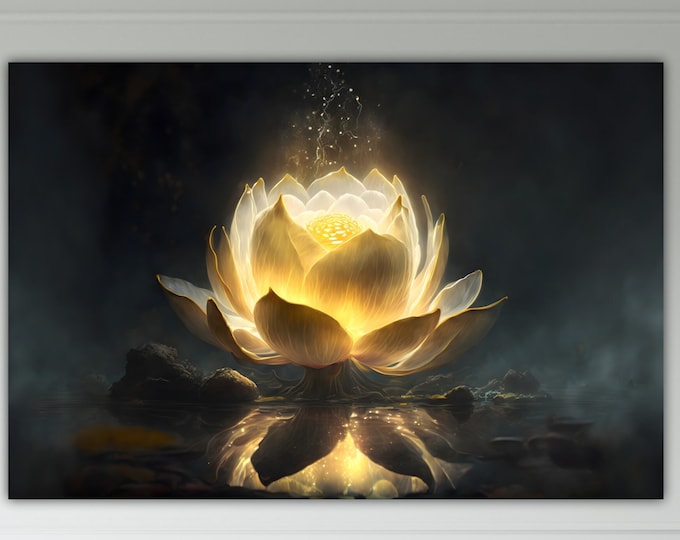 Lotus Flower, Zen Print, Poster or Wall Art, Canvas Print, Home Wall Decorations.