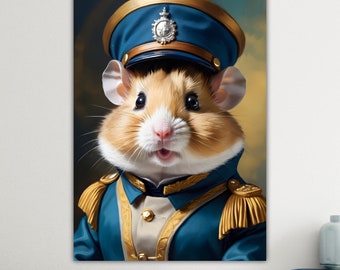 Hamster, Animal Nobility, Large Colorful Poster or Canvas Painting, Wall Decorations.